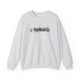 Gray sweatshirt with a small graphic on a white background