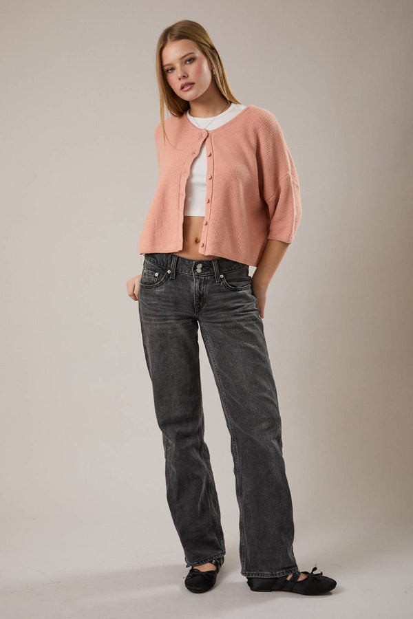 coral button up cardigan