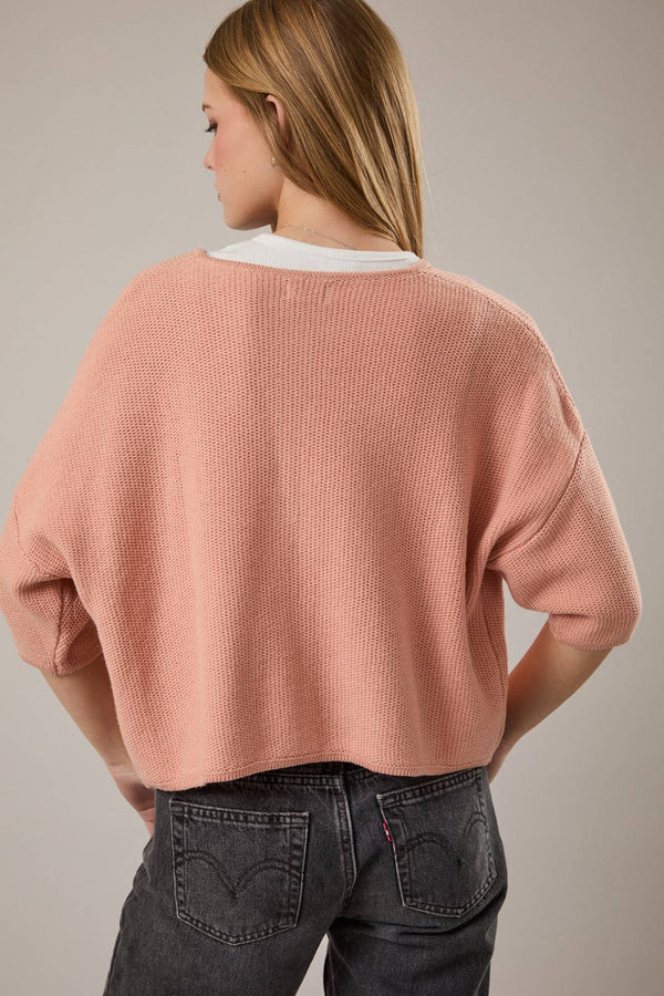 coral button up cardigan