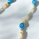 evil eye pink and blue beaded Necklace