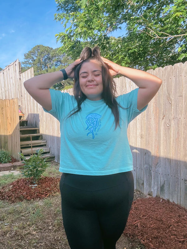  hand-drawn jellyfish boxy tee