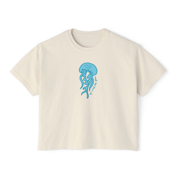  hand-drawn jellyfish boxy tee