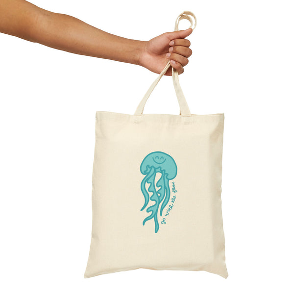  hand-drawn jellyfish canvas tote bag