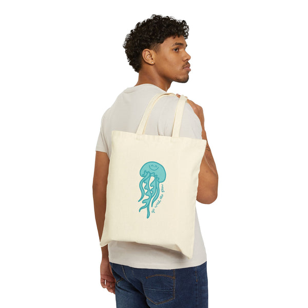  hand-drawn jellyfish canvas tote bag