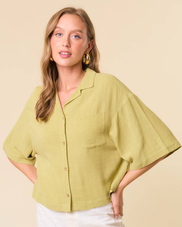 kiwi linen blend shirt