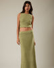 olive green knit skirt