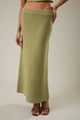 olive green knit skirt